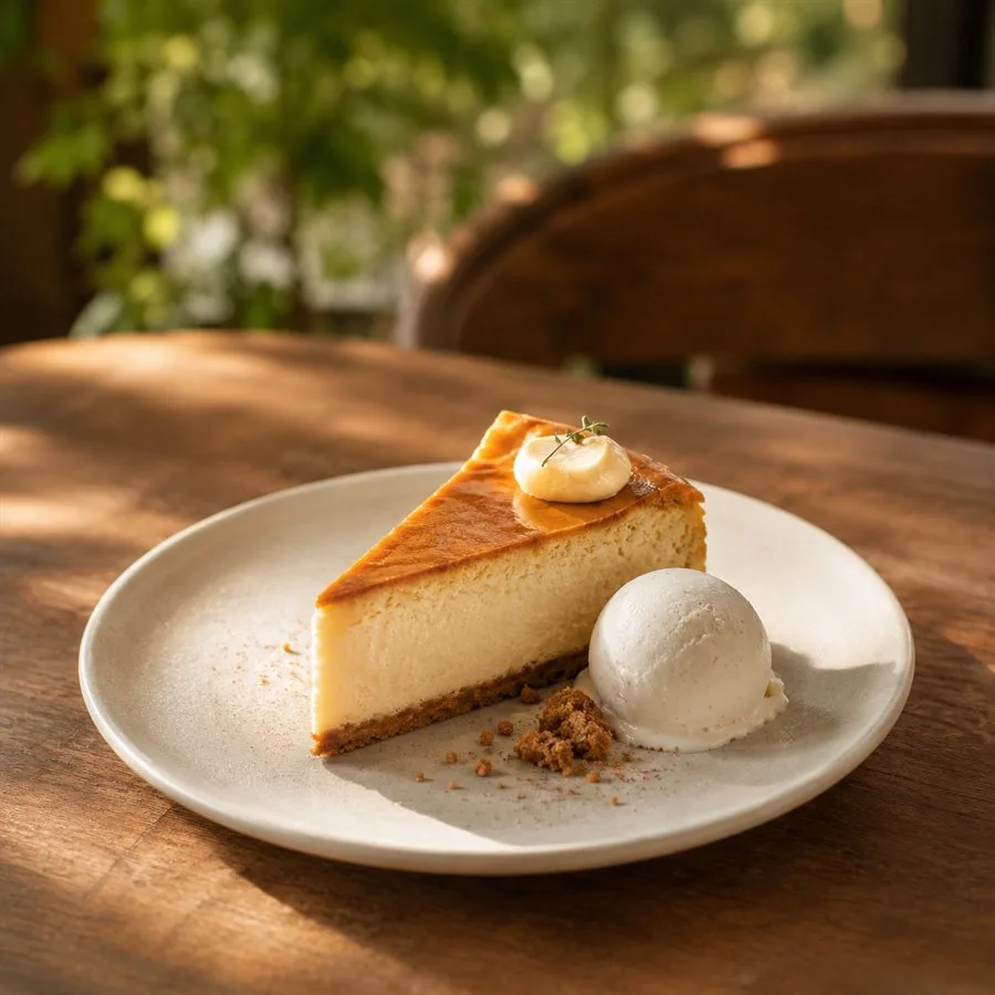 ケーキとアイスクリームのデザート